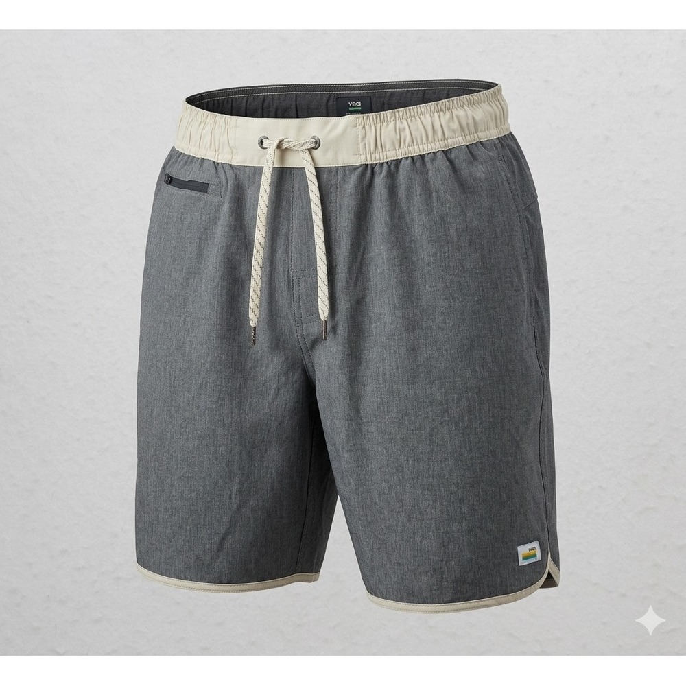 Vuori Banks Men's Heather Gray & Tan Shorts. Size S